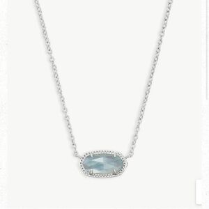 - Kendra Scott Elisa Silver Necklace in Light Blue Illusion